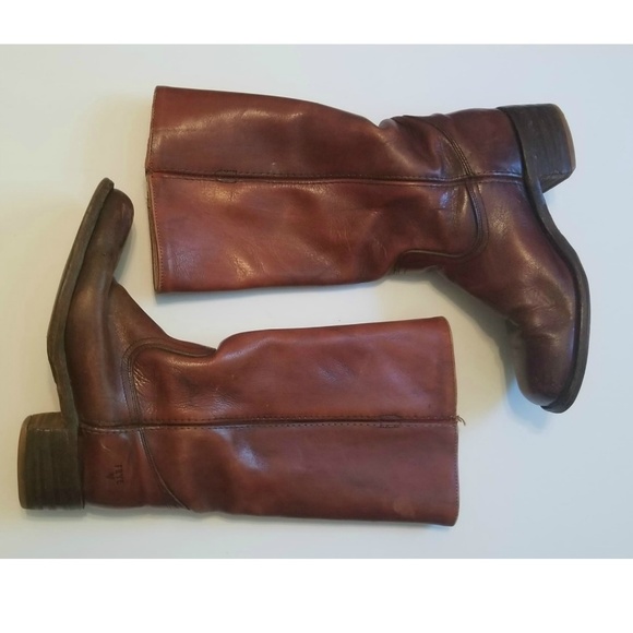 Frye Shoes - FRYE Brown Leather Mid Calf Western Boots 8 D